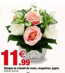 Bazarland Vasque en ciment de roses, magnolias, gypso offre