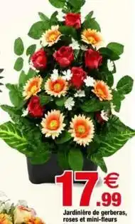 Bazarland Jardinière de gerberas,rosés et mini-fleurs offre