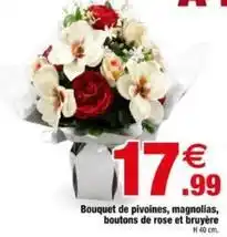 Bazarland Bouquet de pivoines, magnolias, boutons de rose et bruyère offre