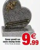 Bazarland Coeur granit sur socle champ bruts offre