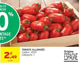 Intermarché TOMATE ALLONGÉE offre