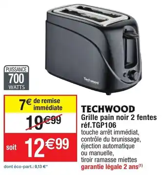 Grille pain noir 2 fentes