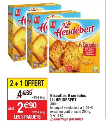 Migros Biscottes 6 céréales LU HEUDEBERT offre