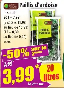 Norma terre nature Paillis d'ardoise offre