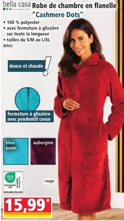 Norma bella casa Robe de chambre en flanelle "Cashmere Dots" offre