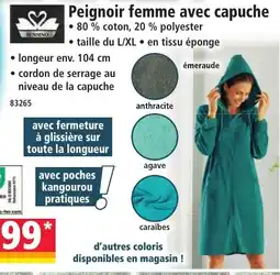 Norma SENSINO Peignoir femme avec capuche offre