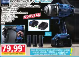 Norma Scheppach Clé à choc sans fil 20 V 4Ah "Brushless" offre