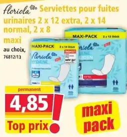 Norma florioda Serviettes pour fuites urinaires offre