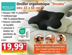 Norma ORTHO-Vital Oreiller ergonomique "Dreams" offre