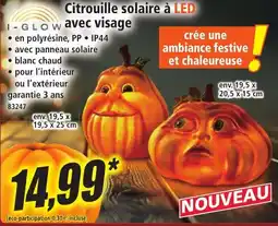Norma I-GLOW Citrouille solaire à LED avec visage offre