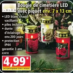 Norma I-GLOW Bougie de cimetière LED offre
