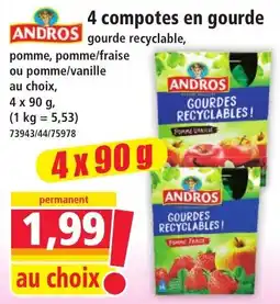 Norma ANDROS compotes en gourde offre