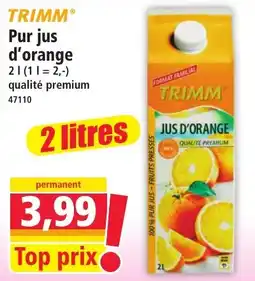 Norma TRIMM Pur jus d'orange offre