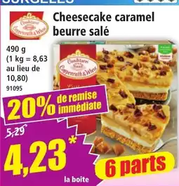 Norma Conditionniere Cheesecake caramel beurre salé offre