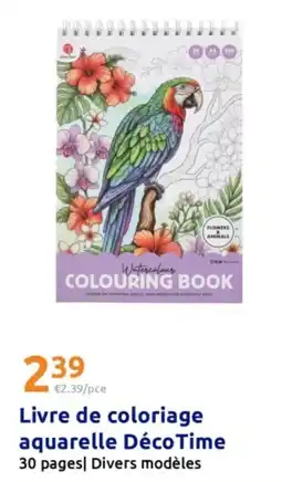 Action DécoTime Livre de coloriage aquarelle offre