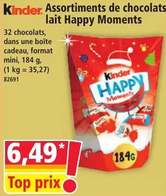 Kinder Assortiments de chocolats lait Happy Moments
