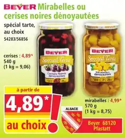 Norma Beyer Mirabelles ou cerises noires dénoyautées offre