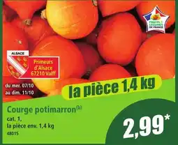 Norma Primeurs d'Alsace Courge potimarron offre