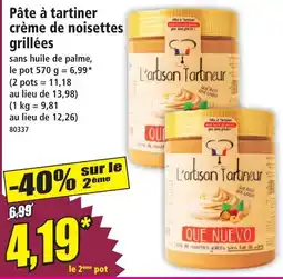 Norma L'artisan Tartineur Pâte à tartiner crème de noisettes grillées offre