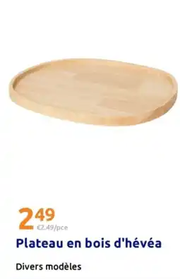 Action Plateau en bois d'hévéa offre