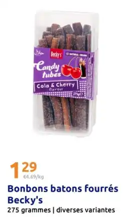 Action Becky's Candy tubes offre