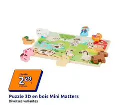 Action Mini Matters Puzzle 3D en bois offre
