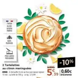 Thiriet Plein Air Tartelettes au citron meringuées offre