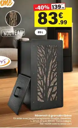 Shopix Réservoir à granulés Ebène offre