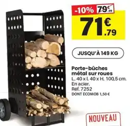 Shopix Porte-bûches métal sur roues offre