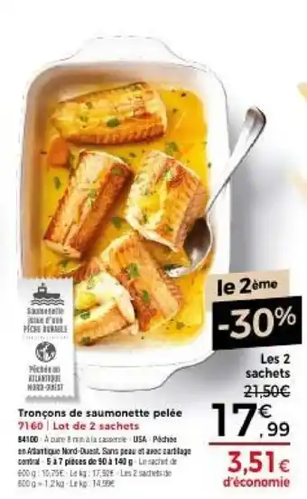 Tronçons de saumonette pelée