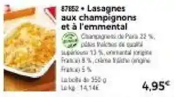 Thiriet Lasagnes aux champignons et à l'emmental offre