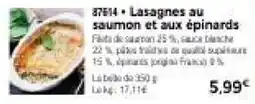 Thiriet 37614 • Lasagnes au saumon et aux épinards offre