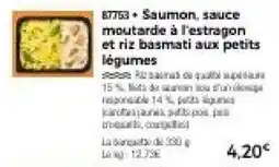 Thiriet 87763 Saumon sauce moutarde à l'estragnon et riz basmati aux petits légumes offre