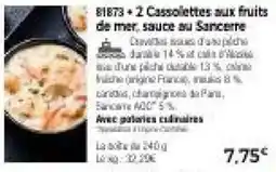 Thiriet 81873 + 2 Cassolettes aux fruits de mer, sauce au Sancerre offre