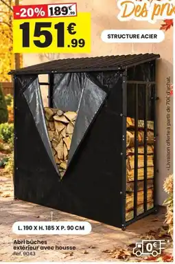 Shopix Abri bûches extérieur avec housse offre