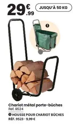 Shopix Chariot métal porte-bûches offre