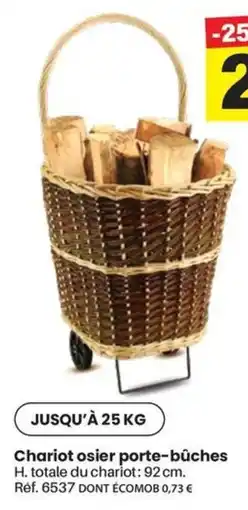 Shopix Chariot osier porte-bûches offre
