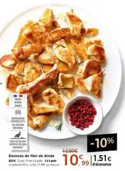 Thiriet Émincés de filet de dinde offre