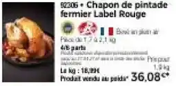Thiriet Chapon de pintade fermier Label Rouge offre