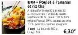 Thiriet Poulet à l'ananas et riz thai offre