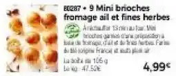 Thiriet 80287 + 9 Mini brioches fromage ail et fines herbes offre