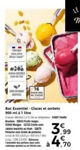Thiriet Bac Essentiel Glaces et sorbets offre
