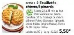 Thiriet Feuilletés chèvre/épinards offre