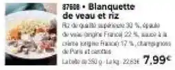 Thiriet Blanquette de veau et riz offre