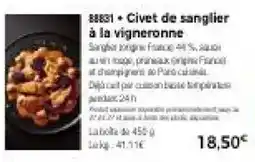 Thiriet Civet de sanglier à la vigneronne offre