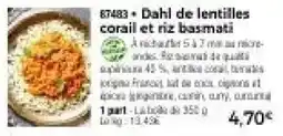 Thiriet Dahl de lentilles corail et riz basmati offre