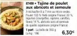 Thiriet Tajine de poulet aux abricots et semoule offre