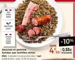Thiriet Saucisse et poitrine fumées aux lentilles vertes offre