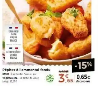 Pépites à l'emmental fondu