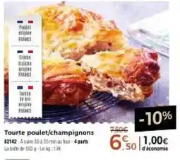 Thiriet Paul et origine FRANCE Tourte poulet/champignons offre